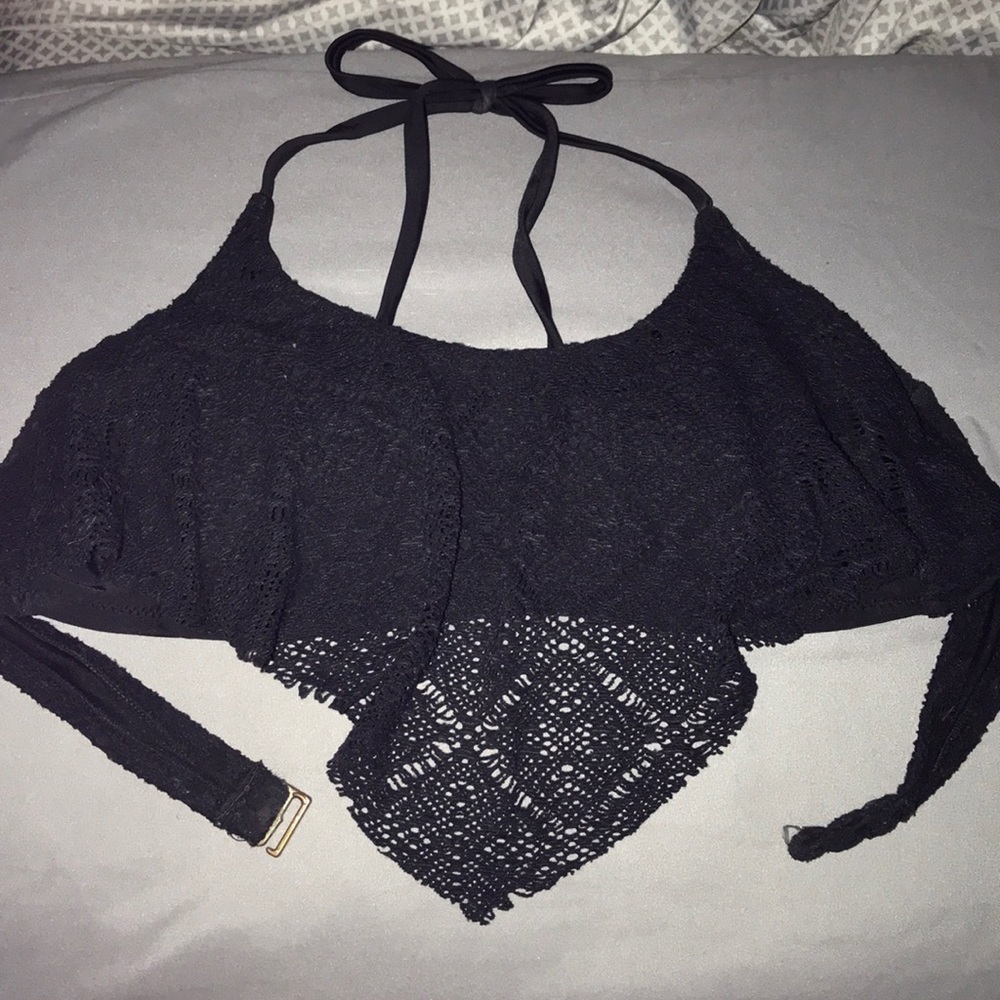 Black lace bikini top